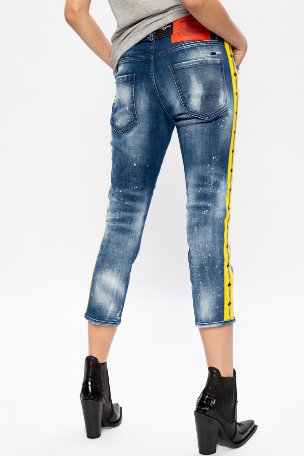 Cool Girl Cropped Jean' raw edge jeans Dsquared2 - Die